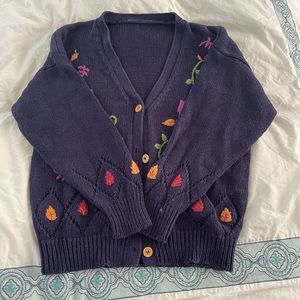 navy knit cardigan